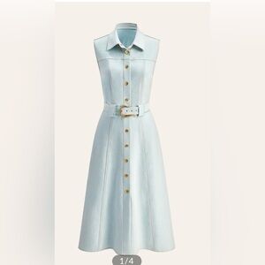 Commense belted button Dress